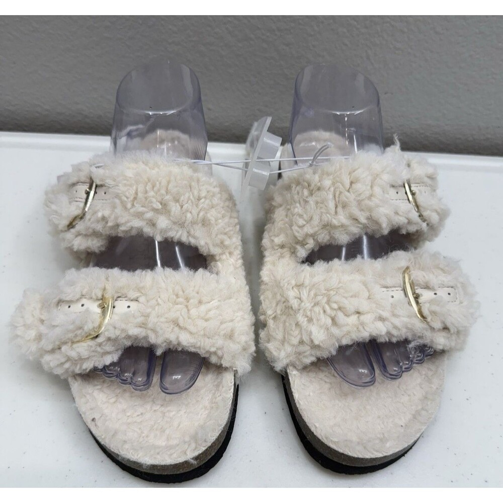 Auden Slides Size 8 Shoes Faux Fur Double Buckle New Comfy - Picture 2 of 5